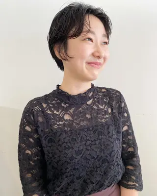 ショート カラー パーマ 自由が丘 艶髪美容師✨生板🌿のヘアスタイル