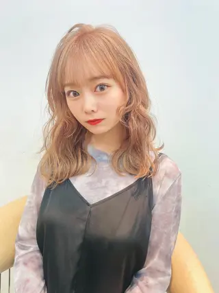 セミロング 韓国風レイヤーカット 松葉翔のヘアスタイル