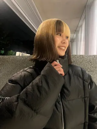 セミロング カラー レイヤーカット/ ダブルカラー/櫻井のヘアスタイル