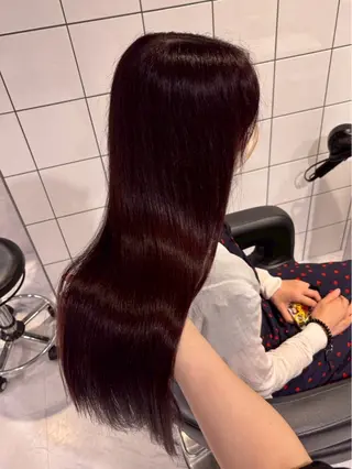 ロング カラー ワインレッド🍒ラベ ンダーKiyokaのヘアスタイル