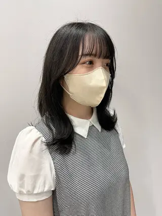 ミディアム カラー ヘアアレンジ 🥀暖色韓国ヘア💕 保科侑花のヘアスタイル