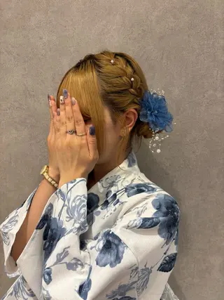 ミディアム ヘアアレンジ 河原 彩心【葛西/西葛西】のヘアスタイル