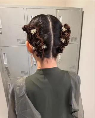 ミディアム ヘアアレンジ ブリーチ/アレンジ 天満/chihiroのヘアスタイル