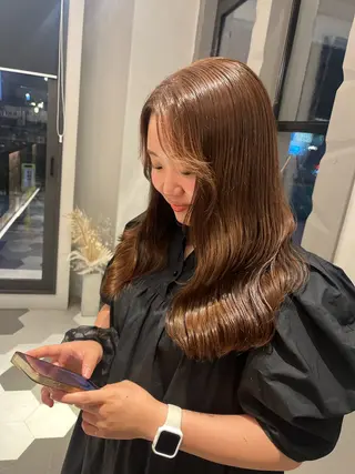 ロング カラー ヘアセット/ピンク /レッド/あつはのヘアスタイル