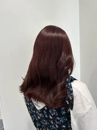 セミロング カラー 愛結 暖色カラー🎀🩰のヘアスタイル