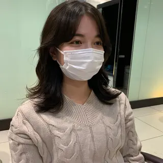 ミディアム タンバルモリパーマ 礒井メンキのヘアスタイル