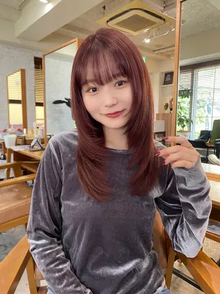 ミディアム カラー shiori/暖色/ レイヤー/似合わせのヘアスタイル