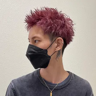 ショート カラー パーマ ヘアアレンジ メンズ キッズ ネイル マツエク・マツパ アイブロウ メンズ専門/パーマ/ フェード/みづきのヘアスタイル