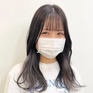 セミロング カラー クロスパーマ× 透明感カラー✂︎のヘアスタイル