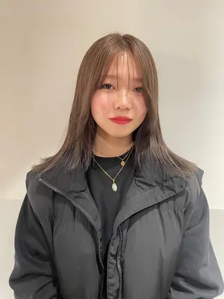 ミディアム カラー ヘアアレンジ satsuki 暖色・ブラウンカラーのヘアスタイル