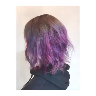 ミディアム セミロング カラー 韓国ヘア✨グレージュ カラーasamiのヘアスタイル