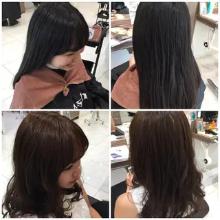 ロング カラー 松山 真也のヘアスタイル