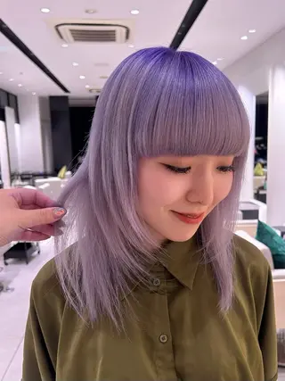 セミロング 艶カラーリスト 🌈銀座🌈牛込萌香のヘアスタイル