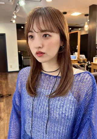 セミロング カラー 韓国ヘア 🎀華澄のヘアスタイル