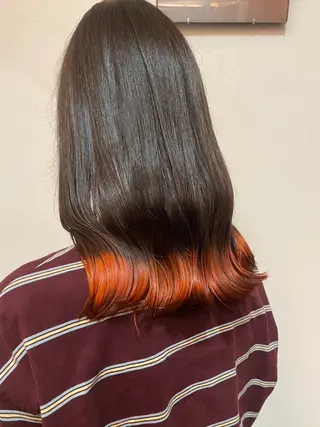 セミロング カラー 長谷川 啓吾のヘアスタイル