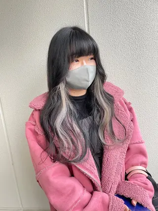 ロング カラー ヘアアレンジ 艶髪✨寒色カラー✨ 翁長孝輔のヘアスタイル