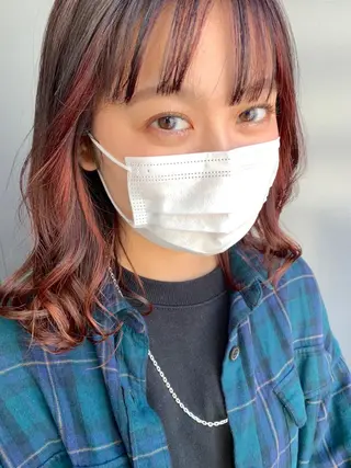 セミロング カラー ヘアアレンジ サナ🌱 切りっぱなしボブのヘアスタイル