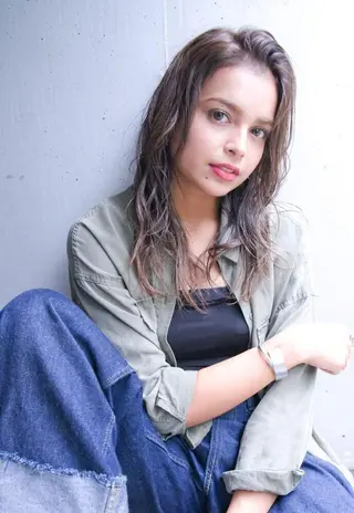 セミロング カラー パーマ HAIR SALON M所属・ryota .のヘアスタイル