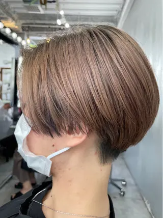 ショート カラー ブリーチなし透明感 タケザワミキのヘアスタイル