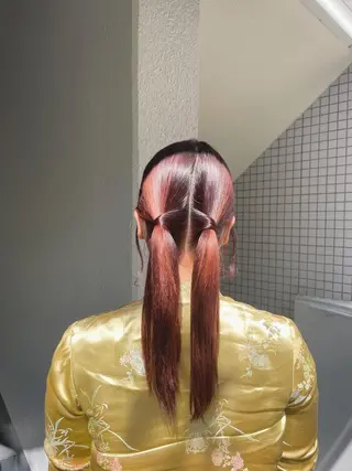 ロング カラー ヘアアレンジ Of　HAIR所属・外山 なつ美のヘアスタイル