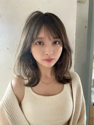 ミディアム パーマ 🤍似合わせカット/ 艶カラー/表参道🫧のヘアスタイル