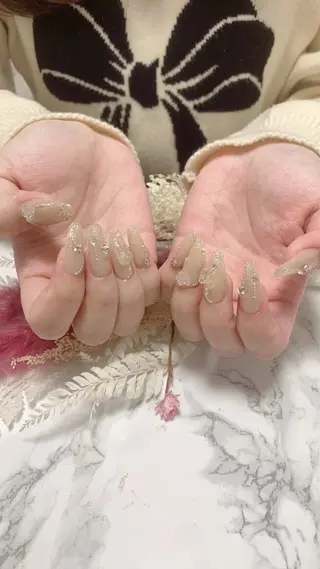 ネイル はな💎ネイル ワンホン、長さ出しのネイルデザイン