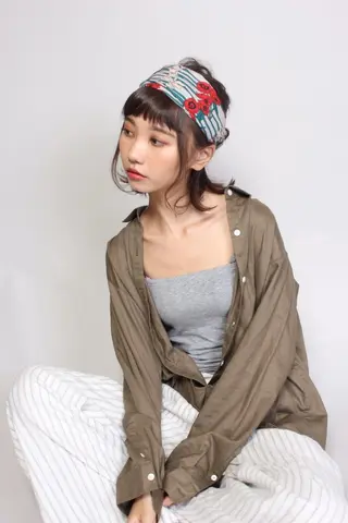 ミディアム 河野 薫のヘアスタイル