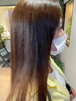 セミロング パーマ 大賀 チサトのヘアスタイル