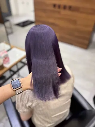 セミロング SAKI🫧透明感 カラー&エクステのヘアスタイル