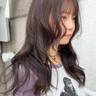 ロング カラー FBeauty 青山店所属・透明感カラー& 外国人風パーマのヘアスタイル