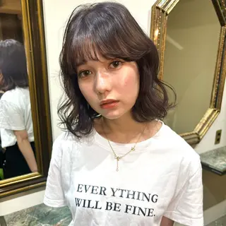 ミディアム カラー ヘアアレンジ ブリーチ/エクステ はしもと　そな🫧のヘアスタイル