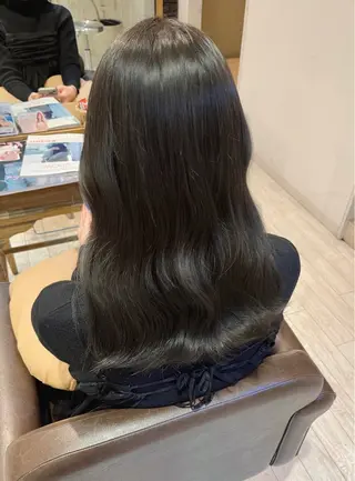 セミロング カラー 【韓国ヘア×透明感 カラー】笹谷 莉未のヘアスタイル