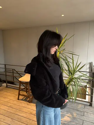 セミロング カラー ⭐️海外レイヤー＆ ハイライト⭐️のヘアスタイル