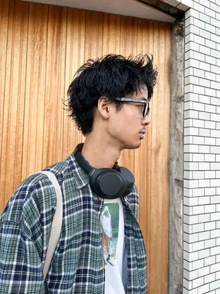 ショート パーマ メンズ メンズサロン FLICK所属・平尾薬院メンズカット FLICK/パーマのヘアスタイル