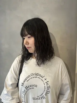 ミディアム パーマ ボブ/ベージュ/ パーマ🪿近森ゆいのヘアスタイル