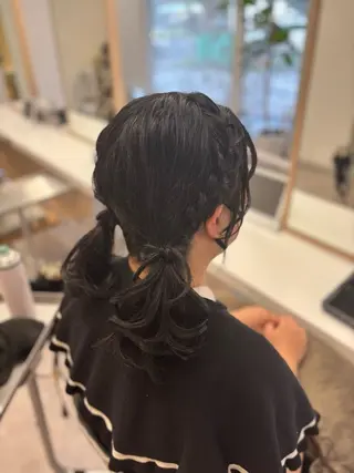 セミロング ヘアアレンジ 0円メンズカット 🫧大森明🫧のヘアスタイル