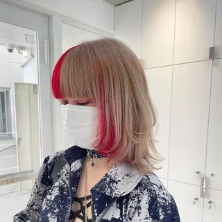 ミディアム カラー ヘアアレンジ 艶髪✨寒色カラー✨ 翁長孝輔のヘアスタイル