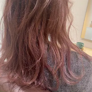 ミディアム カラー ブリーチなしWカラー /酸性ストレート河本のヘアスタイル