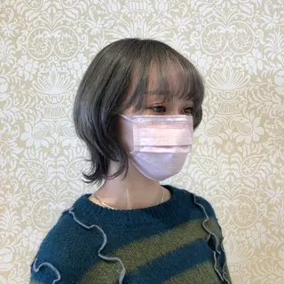 ショート カラー 🐠寒色系×パーマ 櫻井　麿偉🐏のヘアスタイル