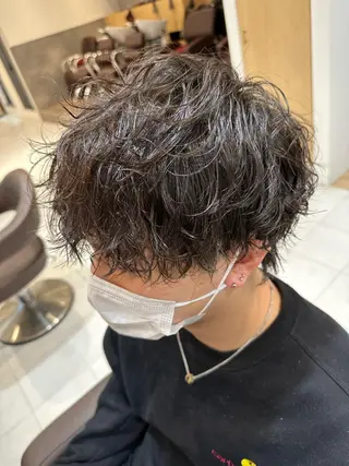 ミディアム パーマ メンズ 💈メンズ特化 美容師サキ💈のヘアスタイル