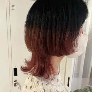 ミディアム カラー 溝口 奈穂のヘアスタイル