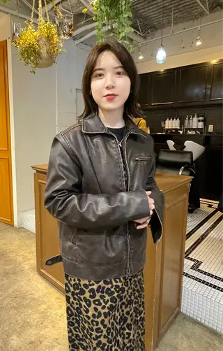 ミディアム カラー パーマ レイヤー/似合わせ TAKUYAのヘアスタイル