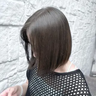 ミディアム カラー レイヤー小顔ショート 吉田ジョウのヘアスタイル