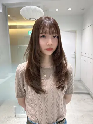 ロング カラー 🎀優姫 🎀  韓国レイヤーのヘアスタイル