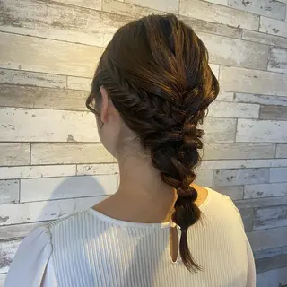 セミロング カラー ヘアアレンジ ボブカット/アレンジ /さきのヘアスタイル