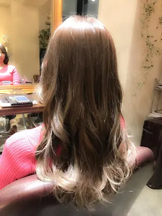 ロング カラー パーマ ヘアアレンジ 🌈髪質改善💕 縮毛矯正✨青木まで✨のヘアスタイル