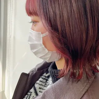 ミディアム カラー 内田 衣海のヘアスタイル