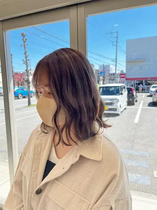 ミディアム カラー 吹田 駿 髪質改善縮毛矯正のヘアスタイル