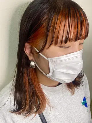 ミディアム ハイトーンカラー🍑 心斎橋のヘアスタイル