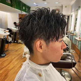 ショート カラー パーマ ヘアアレンジ メンズ メンズ特化 美容師かずまのヘアスタイル